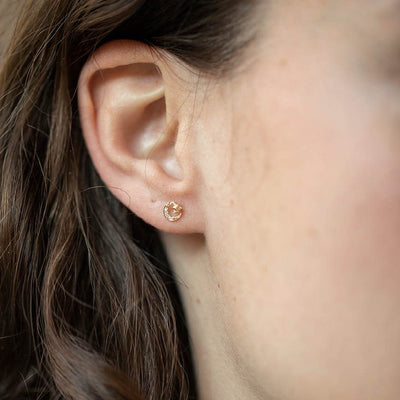 Celine Daoust Diamond Merkabah Moon Earrings