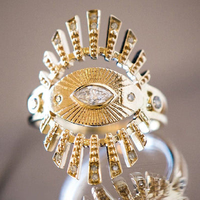 Celine Daoust Large Sun Beams Eye Ring