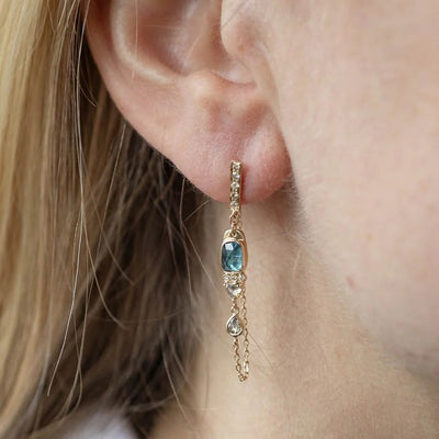 Celine Daoust Tourmaline & Diamond Chain Earrings