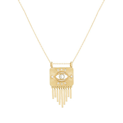 Celine Daoust White Sapphire & Diamond Eye Fringe Necklace