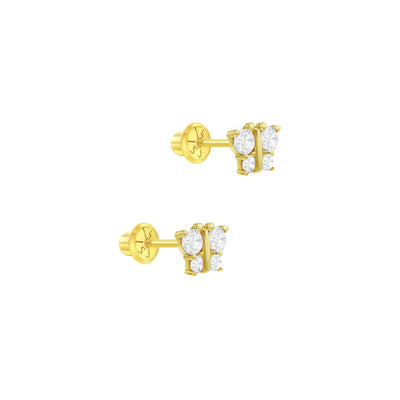 Crystal Butterfly Little Girl's Stud Earrings