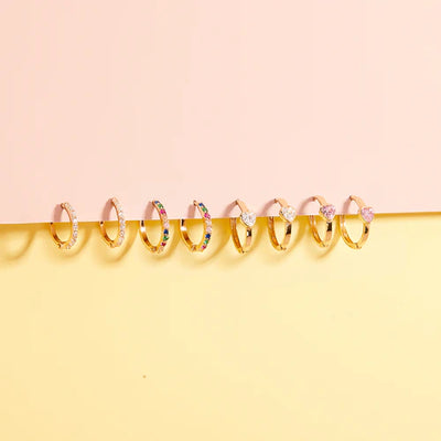 Pink Heart Little Girl's Hoops