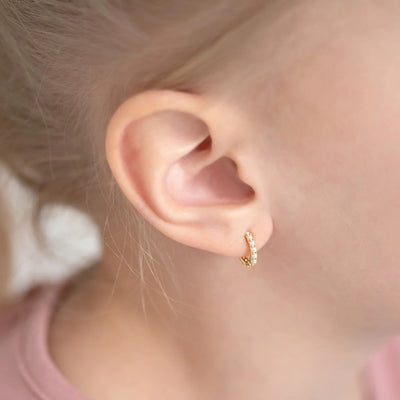 Freshwater Pearl Little Girl's Hoop Earrings