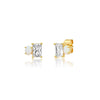 Cubic Zirconia & Opal Stud Earrings