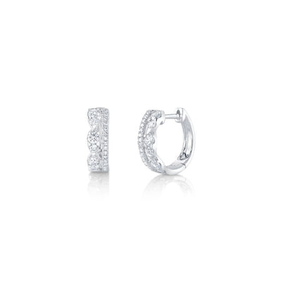 Shy Creation Diamond 0.43ctw Huggie Earrings