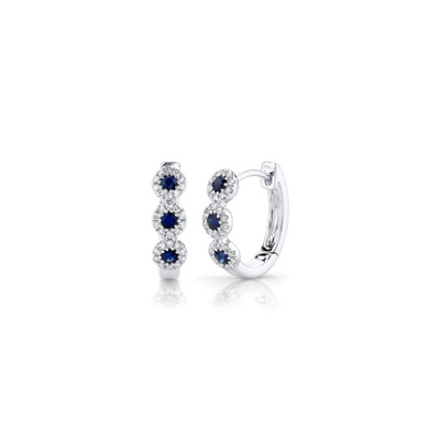 Shy Creation Diamond & Sapphire Hoops