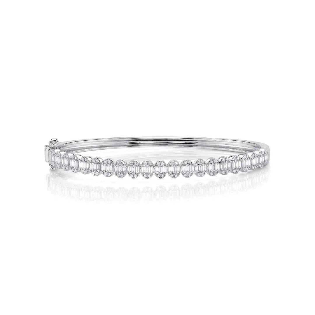 Shy Creation Diamond Baguette Bangle