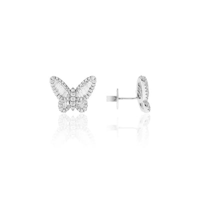 Diamond Butterfly Stud Earrings