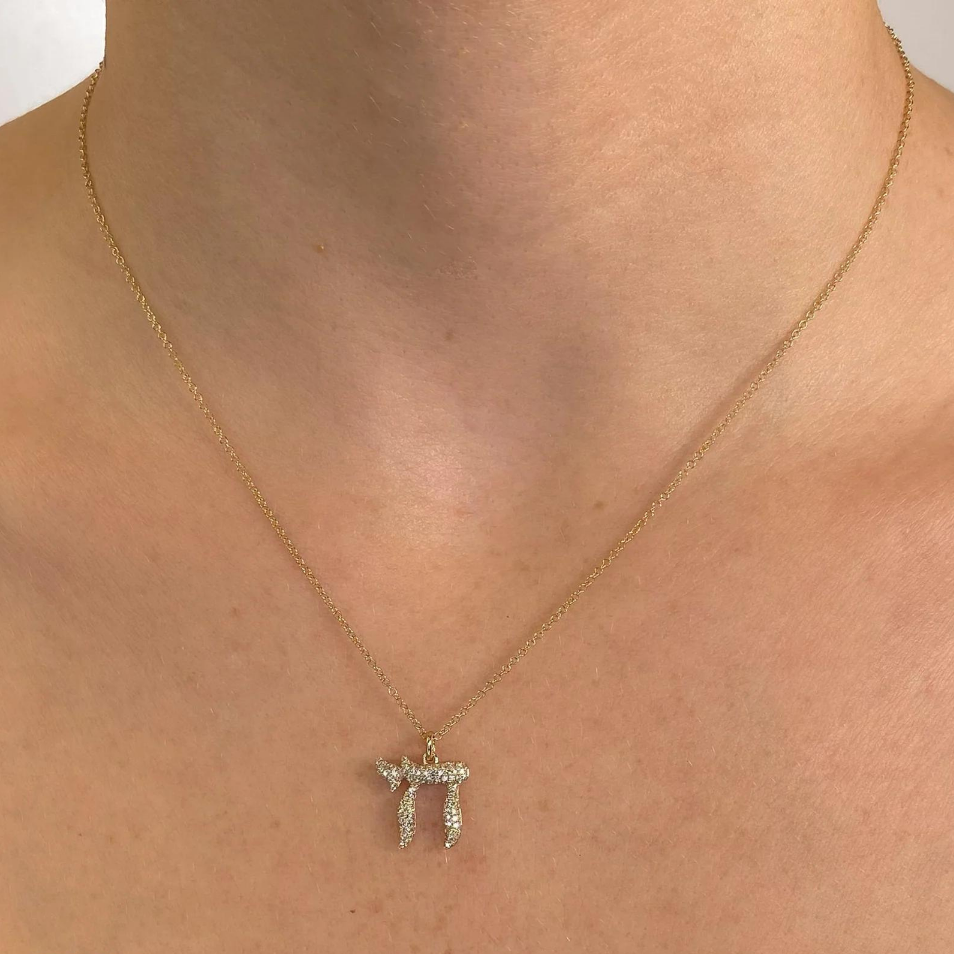 Shy Creation Diamond Chai Necklace