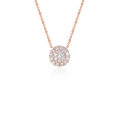 Diamond Cluster Disc Necklace