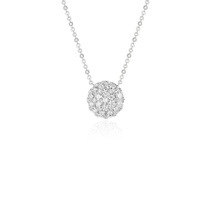 Diamond Cluster Disc Necklace