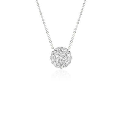 Diamond Cluster Disc Necklace