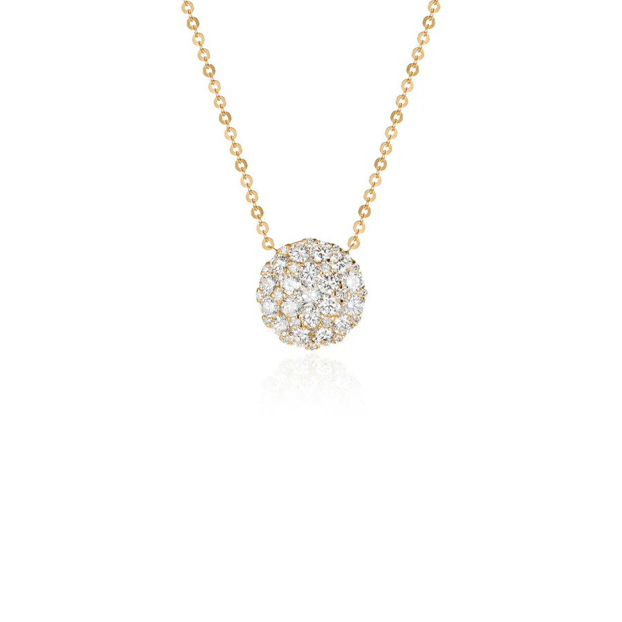Diamond Cluster Disc Necklace