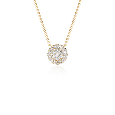 Diamond Cluster Disc Necklace