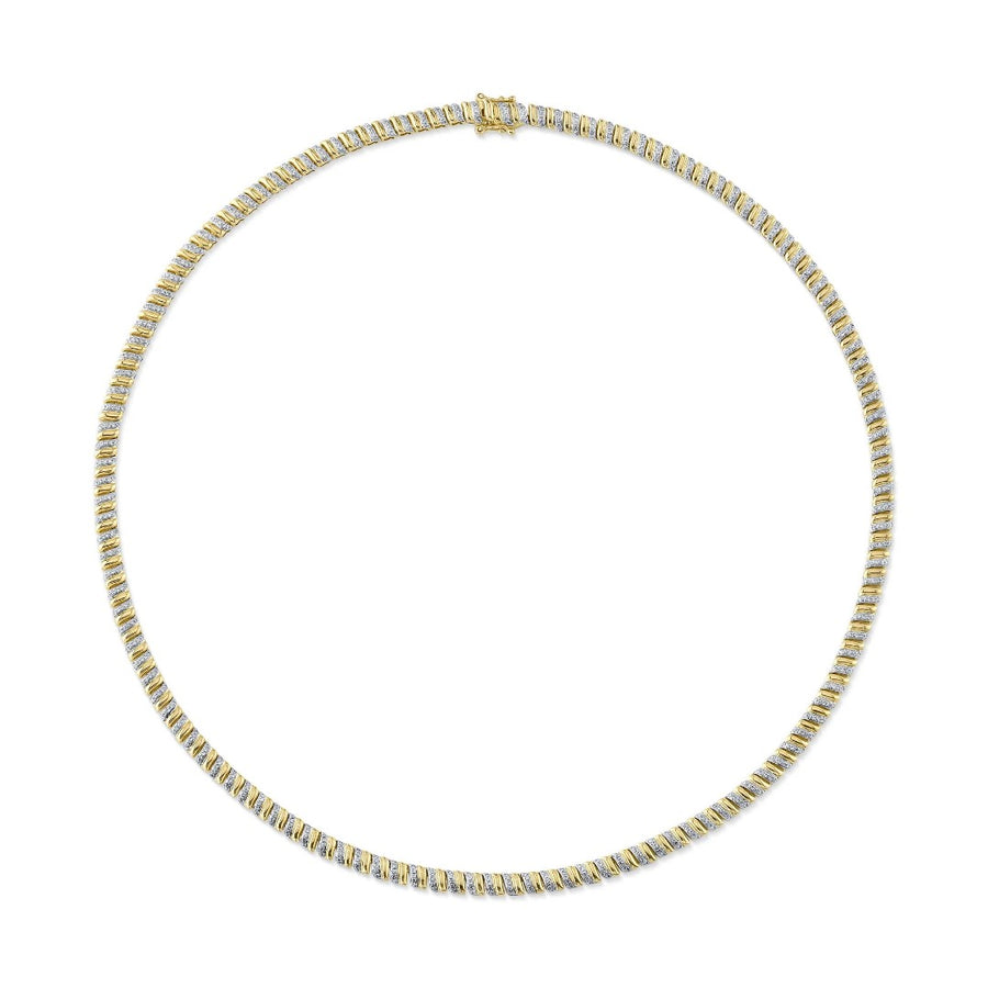 Shy Creation Diamond Fluted Necklace