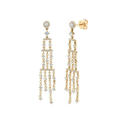 Shy Creation Diamond Fringe Earrings