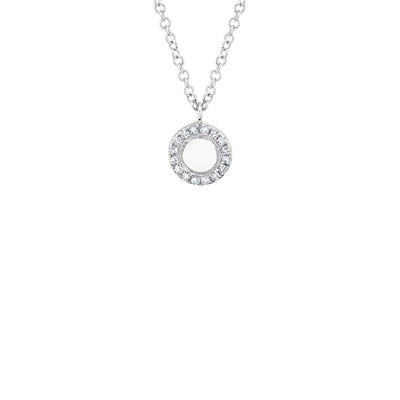Shy Creation Diamond Halo Disc Necklace