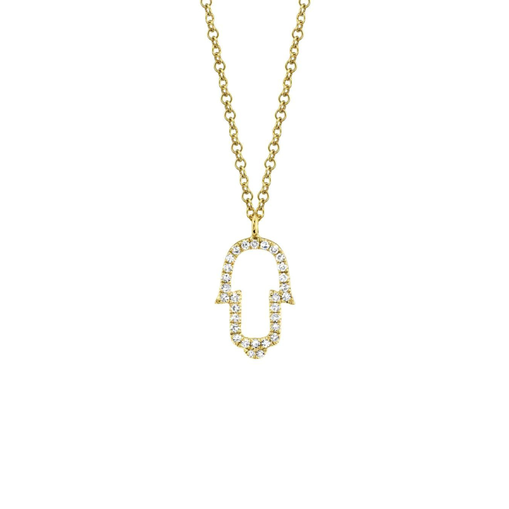 Shy Creation Diamond Hamsa Necklace