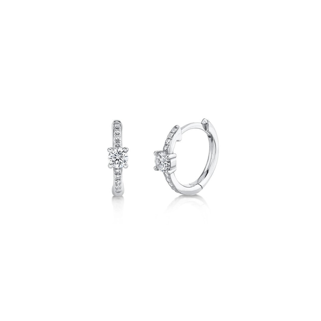 Shy Creation Diamond .25ctw Huggie Hoops