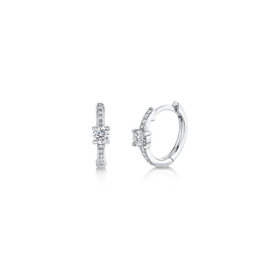 Shy Creation Diamond .25ctw Huggie Hoops