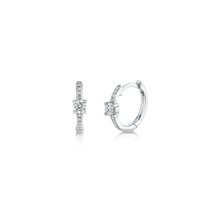 Shy Creation Diamond .25ctw Huggie Hoops