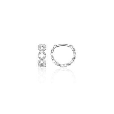 Diamond Open Lattice Huggie Hoops