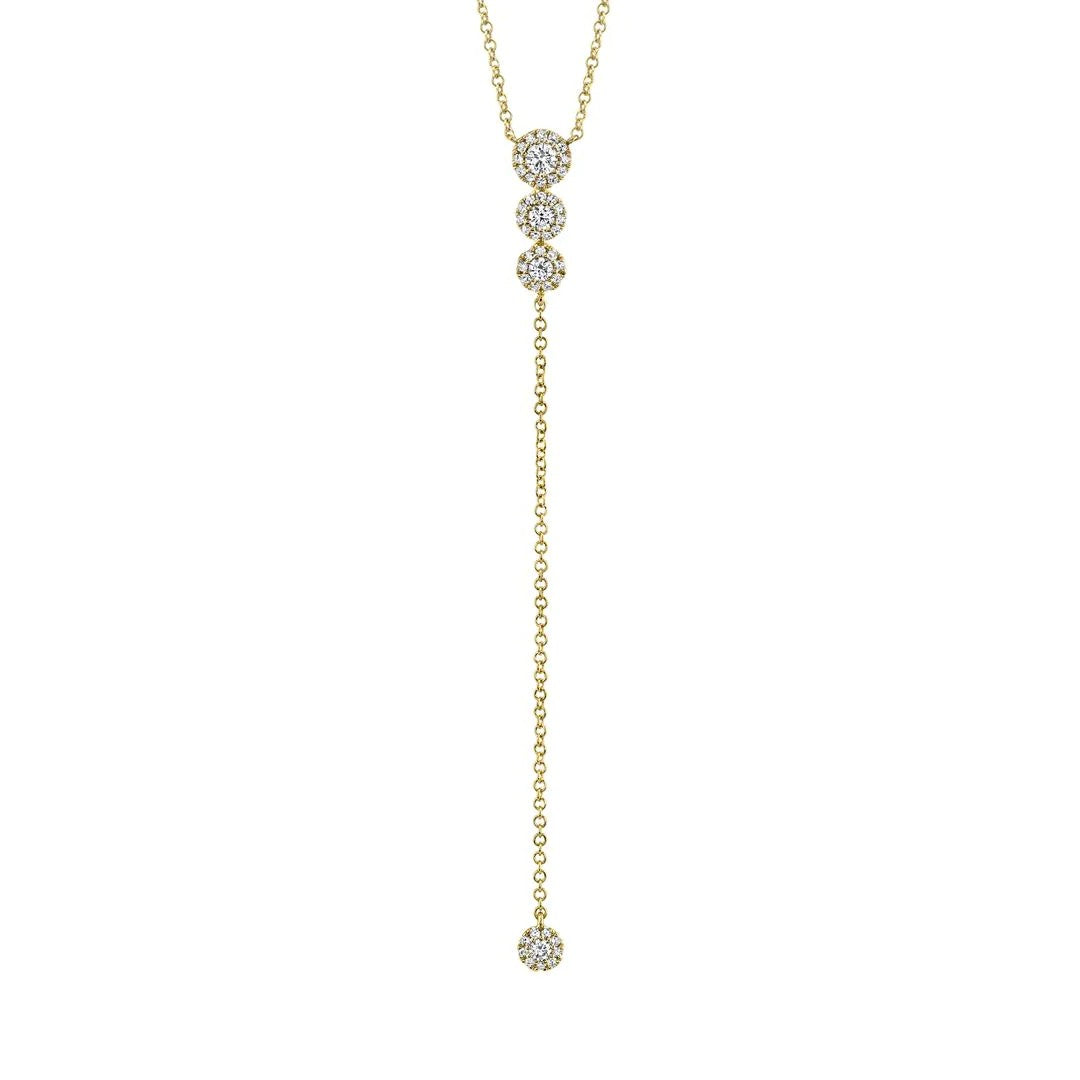 Shy Creation Diamond Pave Circles Lariat Necklace
