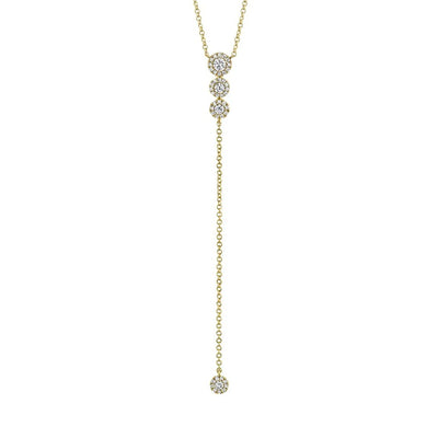 Shy Creation Diamond Pave Circles Lariat Necklace