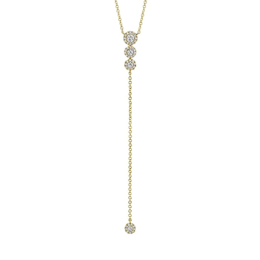 Shy Creation Diamond Pave Circles Lariat Necklace