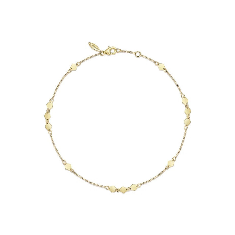 Gabriel & Co. Diamond Shaped Stations Anklet