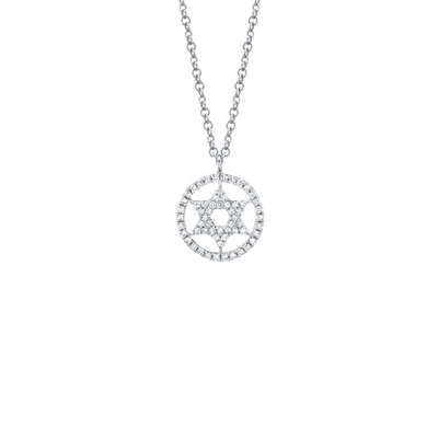 Shy Creation Star of David Diamond Necklace