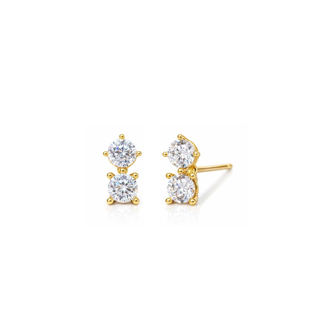 Double Round CZ Studs