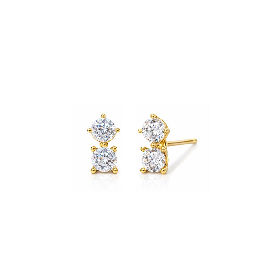 Double Round CZ Studs