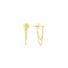Draped Double Chain Front-to-Back Earrings
