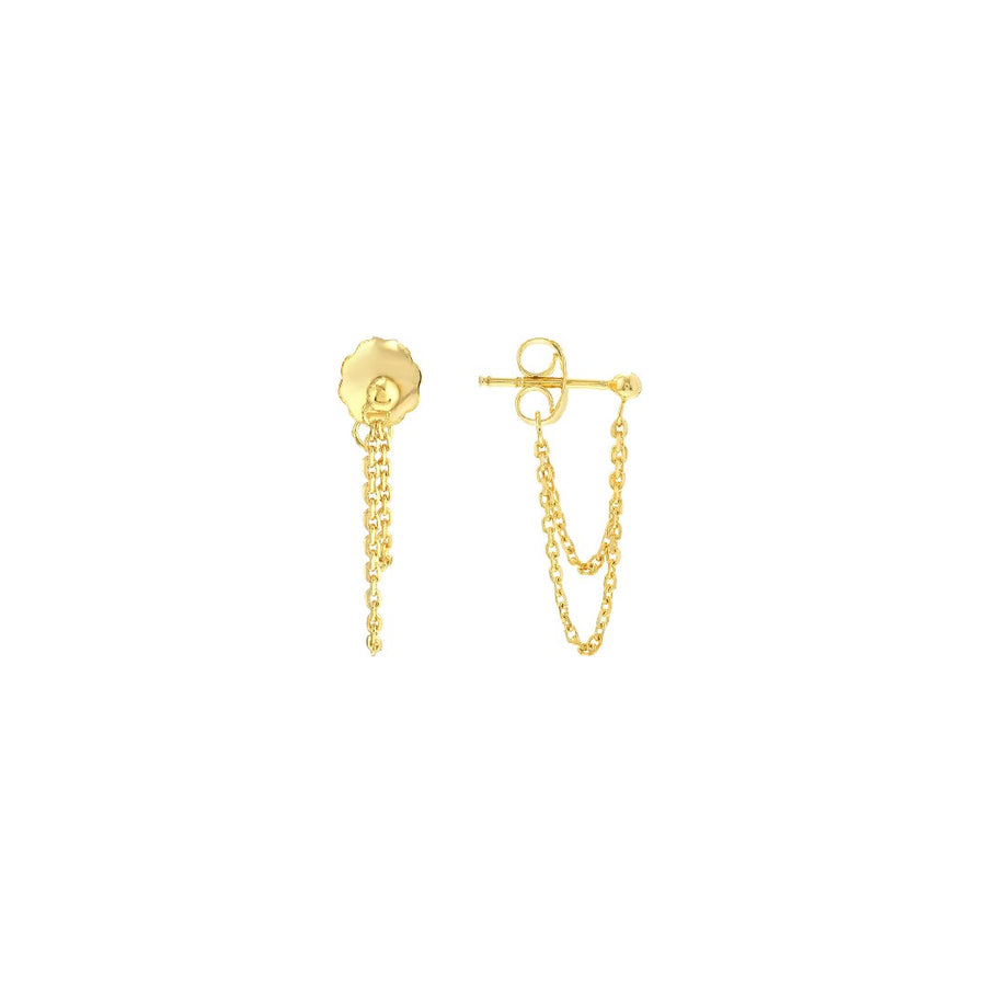 Draped Double Chain Front-to-Back Earrings