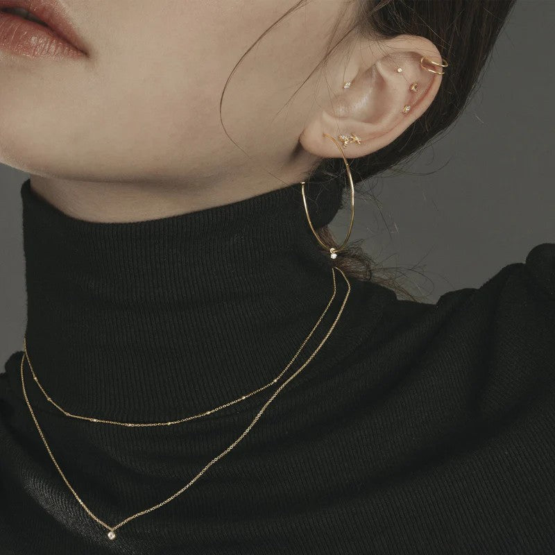 AURELIE GI Single Diamond Starburst Earring