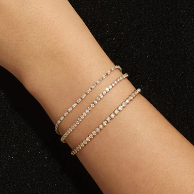 Eklexic Baguette CZ Tennis Bracelet