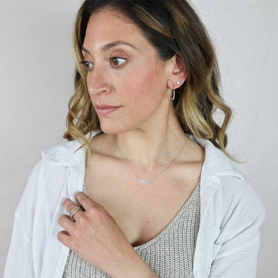 Ella Stein Pave Diamond Pear Stud Earrings