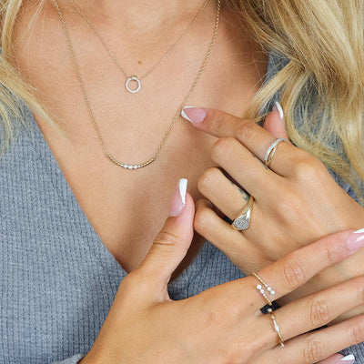 Ella Stein Beaded Connection Diamond Bar Necklace