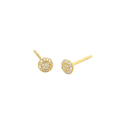 Ella Stein Round Pave Diamond Stud Earrings
