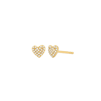 Ella Stein Diamond Heart Stud Earrings