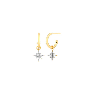 Ella Stein Light the Way Diamond Star Hoop Earrings