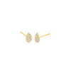 Ella Stein Pave Diamond Pear Stud Earrings