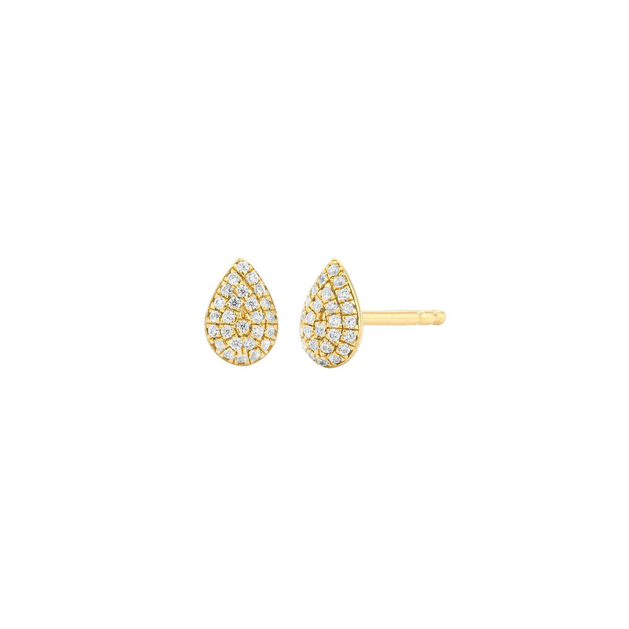 Ella Stein Pave Diamond Pear Stud Earrings