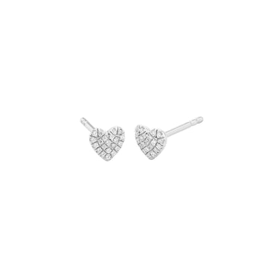 Ella Stein Diamond Heart Stud Earrings