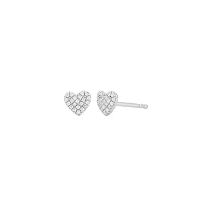Ella Stein Diamond Heart Stud Earrings
