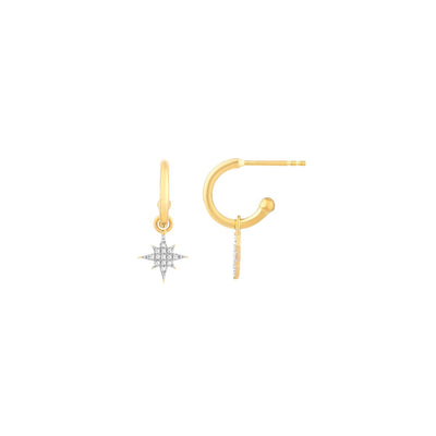 Ella Stein Light the Way Diamond Star Hoop Earrings