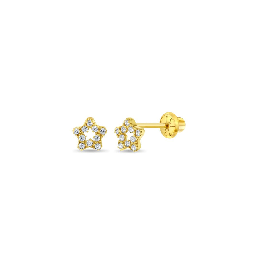 Encrusted Crystal Star Little Girl's Stud Earrings