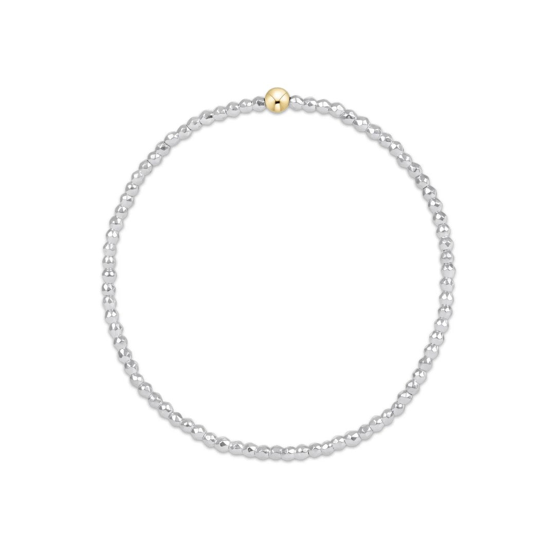 enewton Bright Silver Faceted Hematite 2mm Bead Bracelet