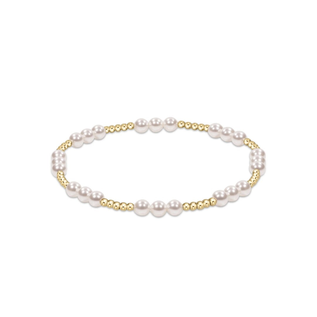 enewton Classic Joy Pattern 4mm Bead Bracelet - Pearl